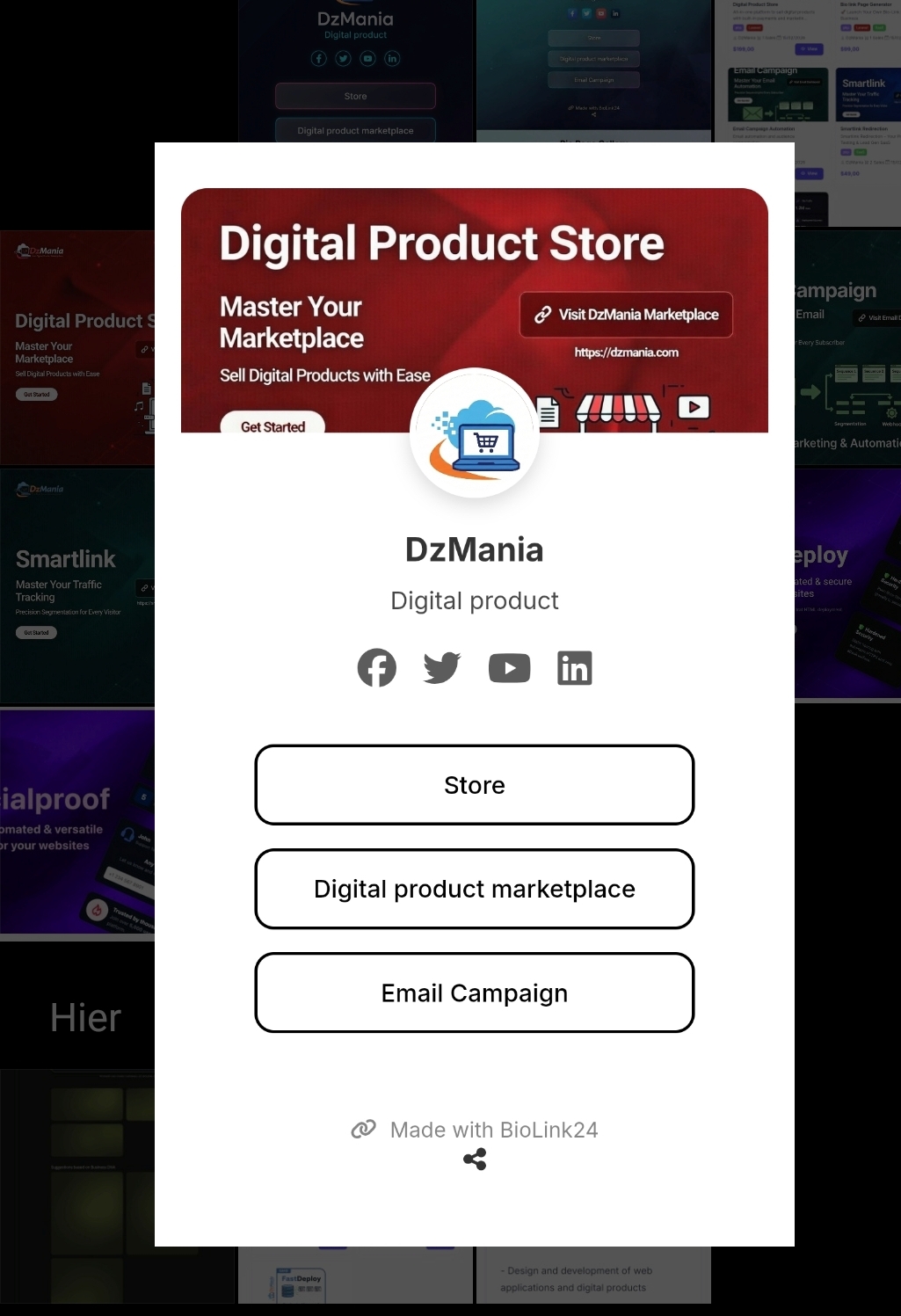 Bio link Page Generator